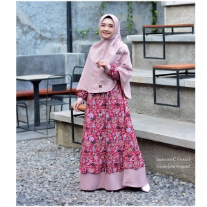 Kirana Dress Michan Seri C Maroon