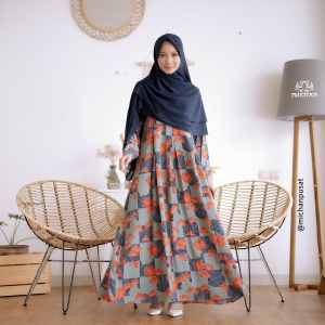 Lotus Dress Navy Green