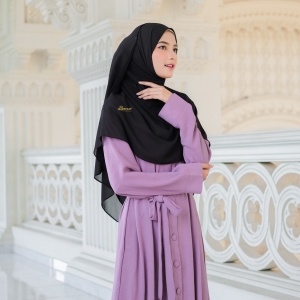 Button Abaya Michan Purple Dusty