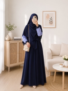 Dhira Dress Navy SQUARE
